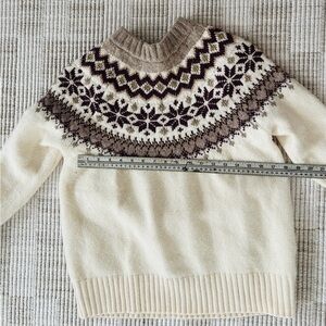 Boden Cream and Brown Patterned Sweater